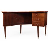 Walnut kidney desk by Tibergaard Nielsen, Denmark, c.1950