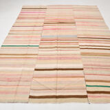Striped wool kilim rug, 216x292 cm