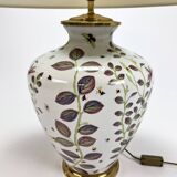 French hand painted ceramic vase lamp, 1970s