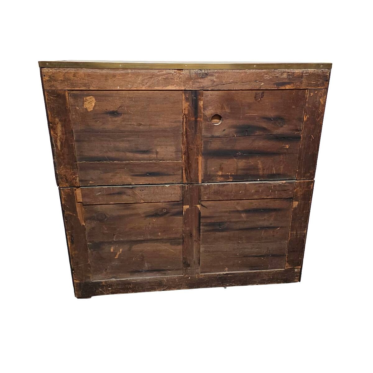 Antique English Mahogany Campaign Chest Of Drawers, 1820/30s