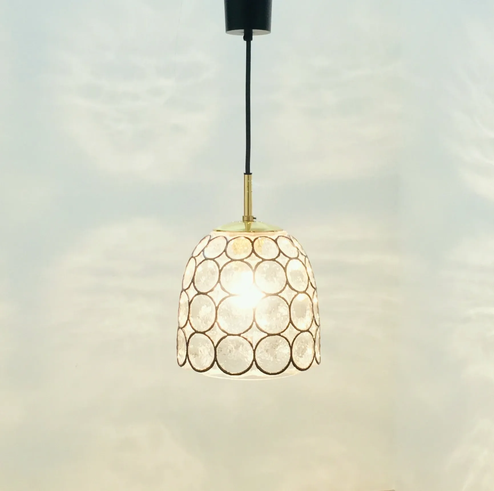 Mid-Century Modern Glass Ceiling/Pendant Light from Limburg, Germany, 1960s