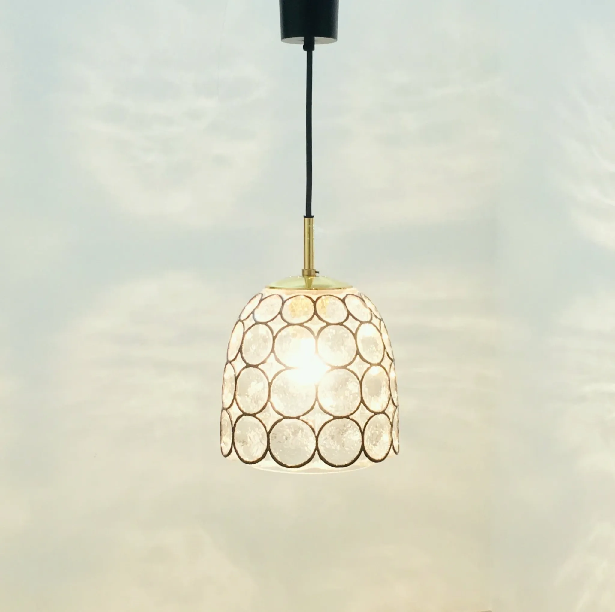 Mid-Century Modern Glass Ceiling/Pendant Light from Limburg, Germany, 1960s