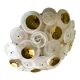 Contemporary Venied-White Disks Murano Glass Flush Mount by Simoeng