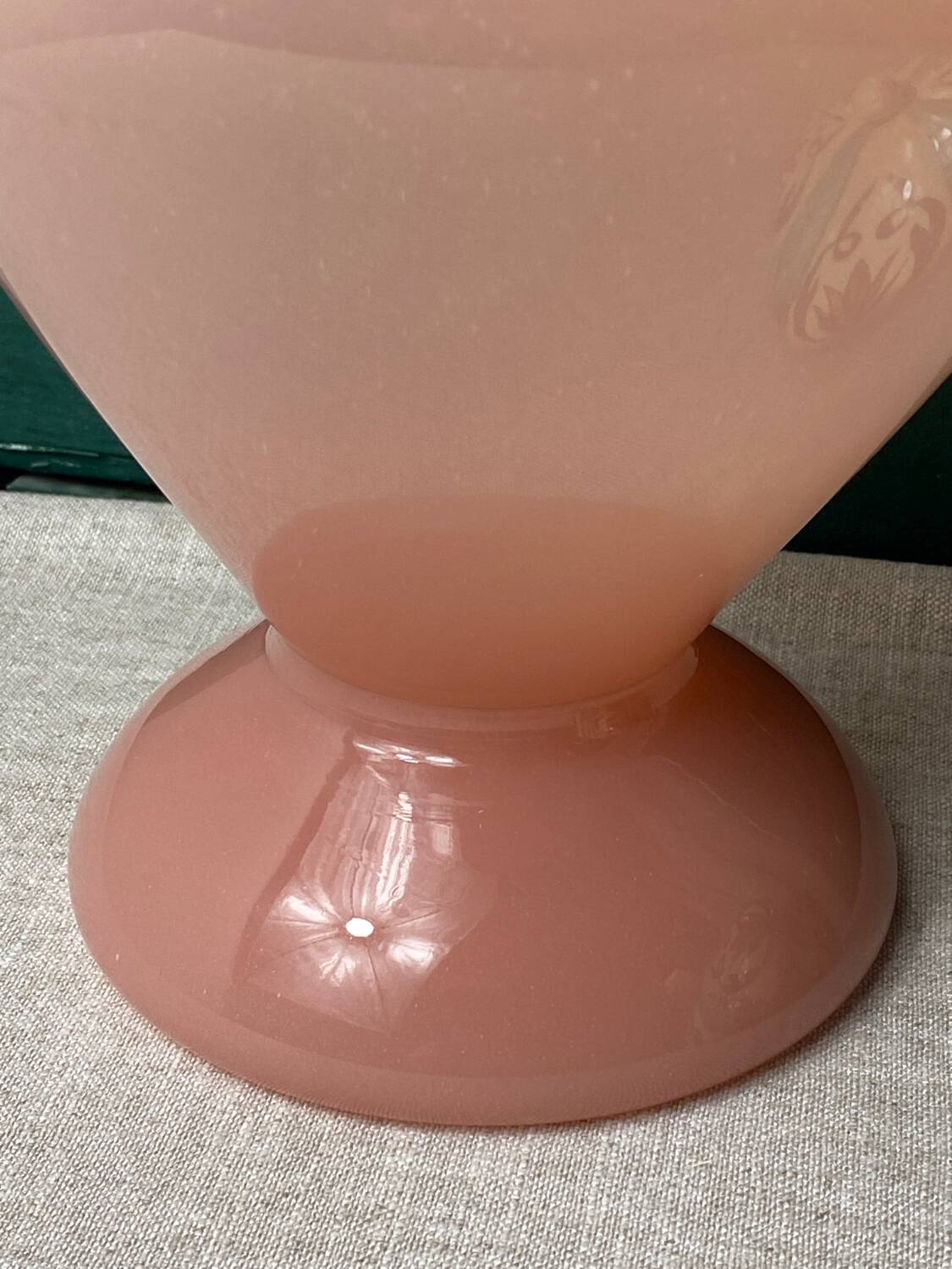 Large pink opaline vase