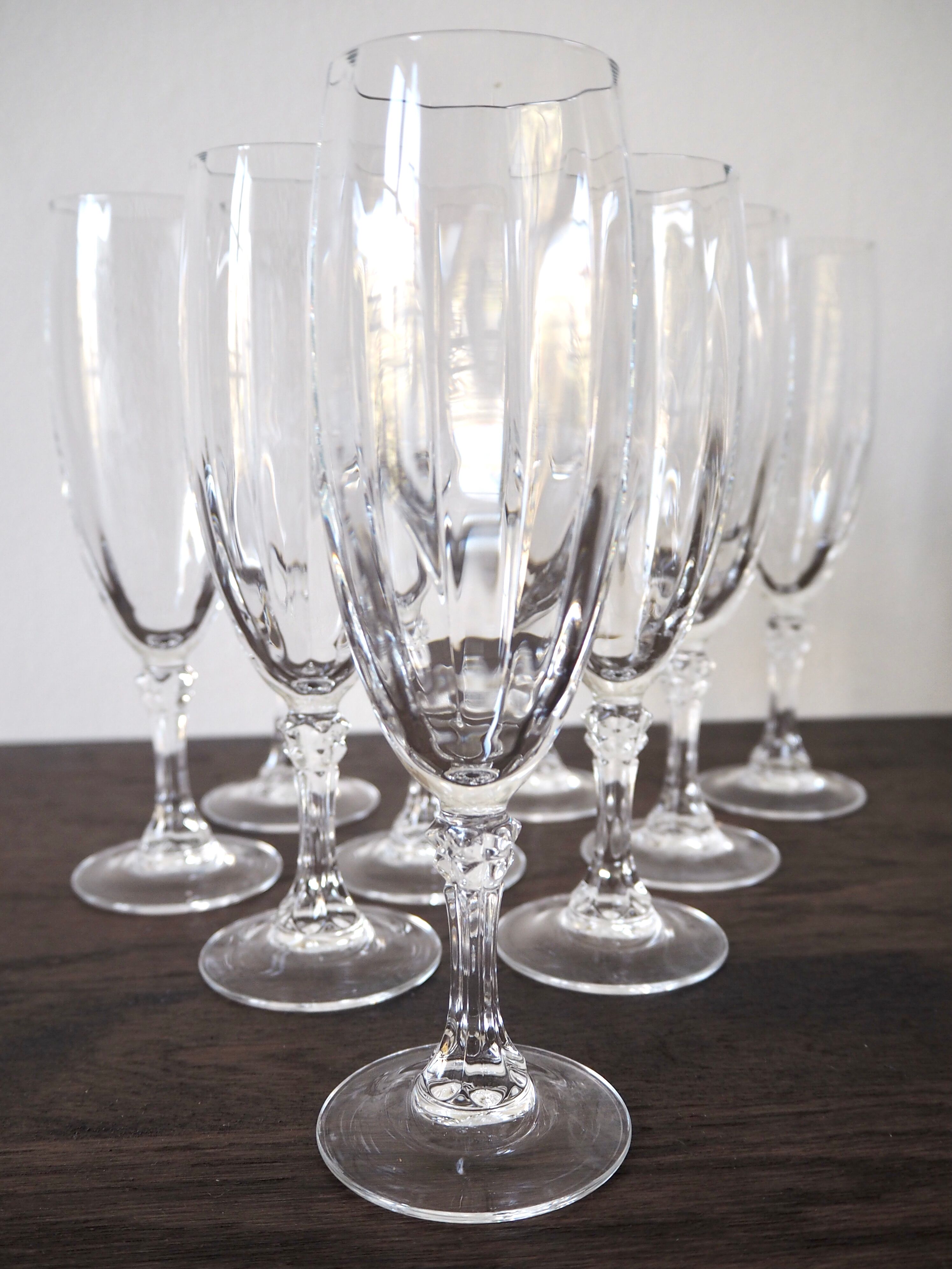 Set of 9 champagne flutes