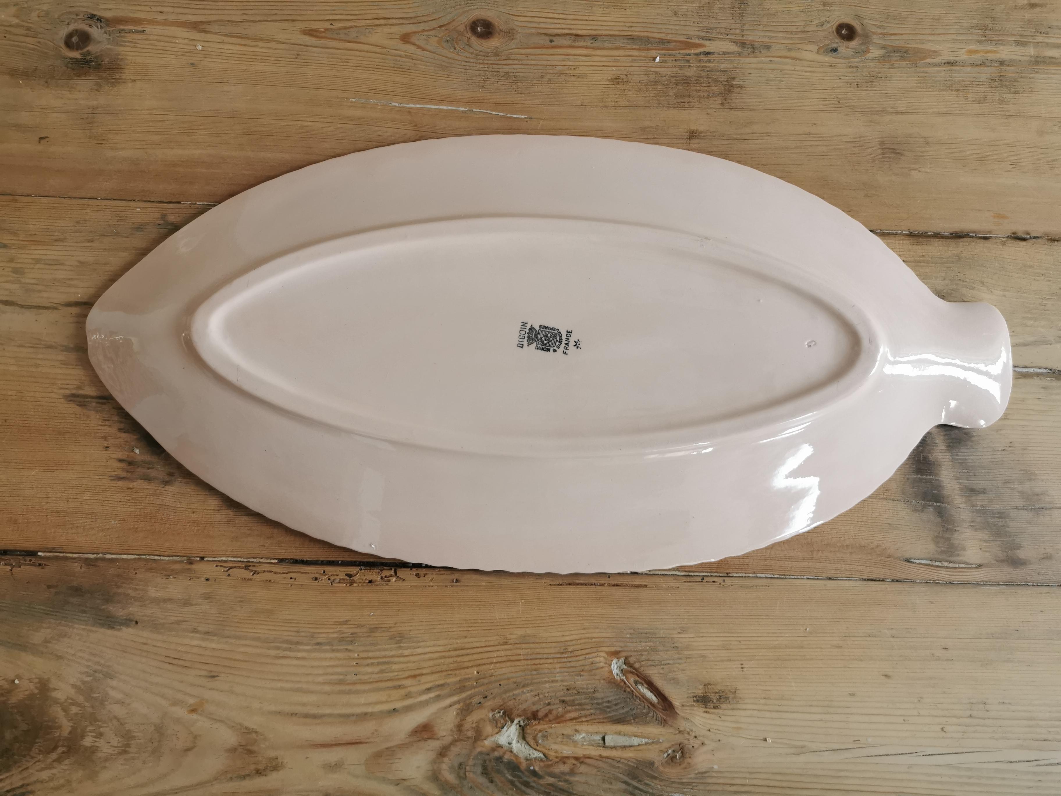 Fish dish Digoin sarreguemines vintage pink