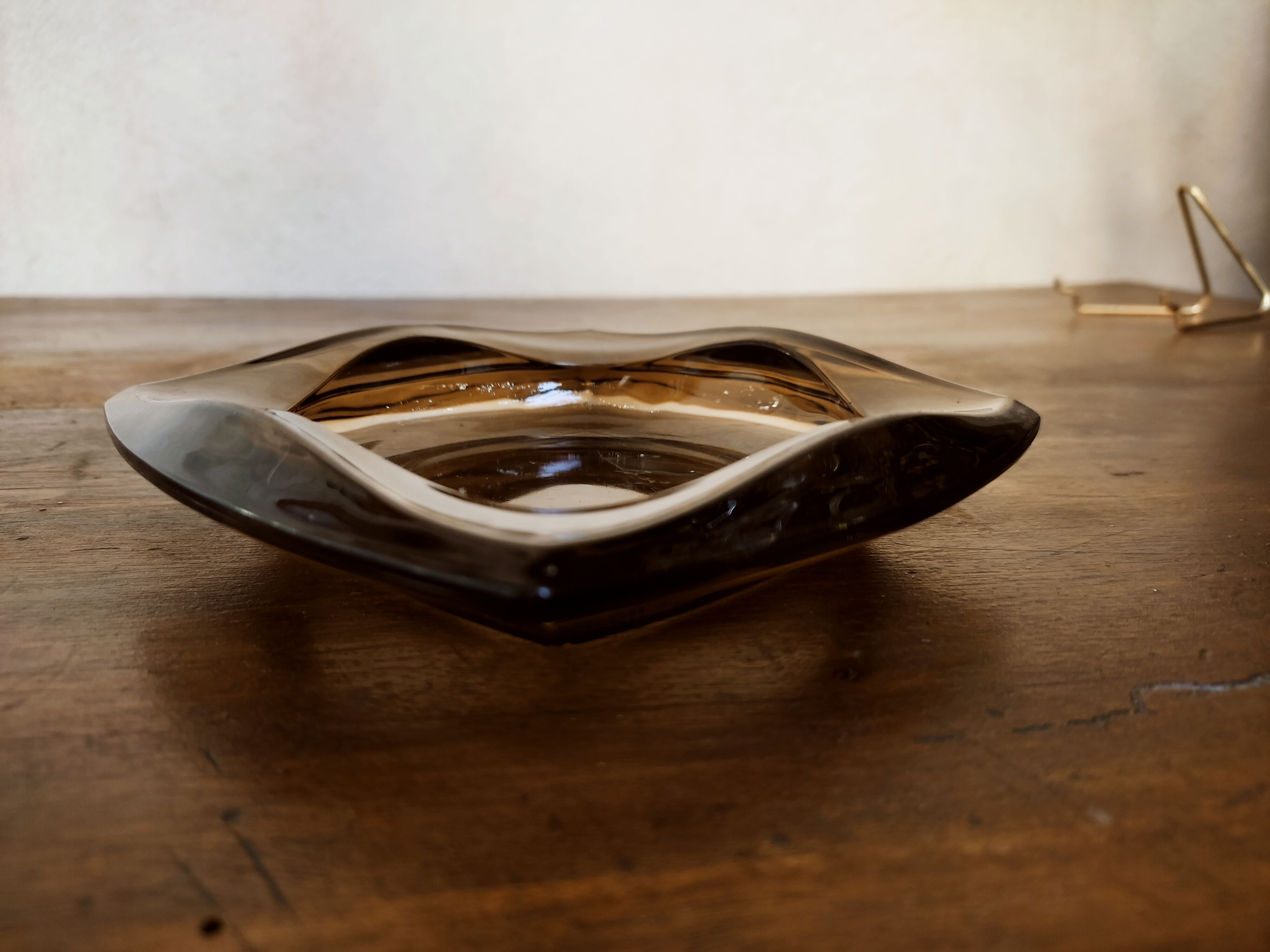 Smoked glass ashtray