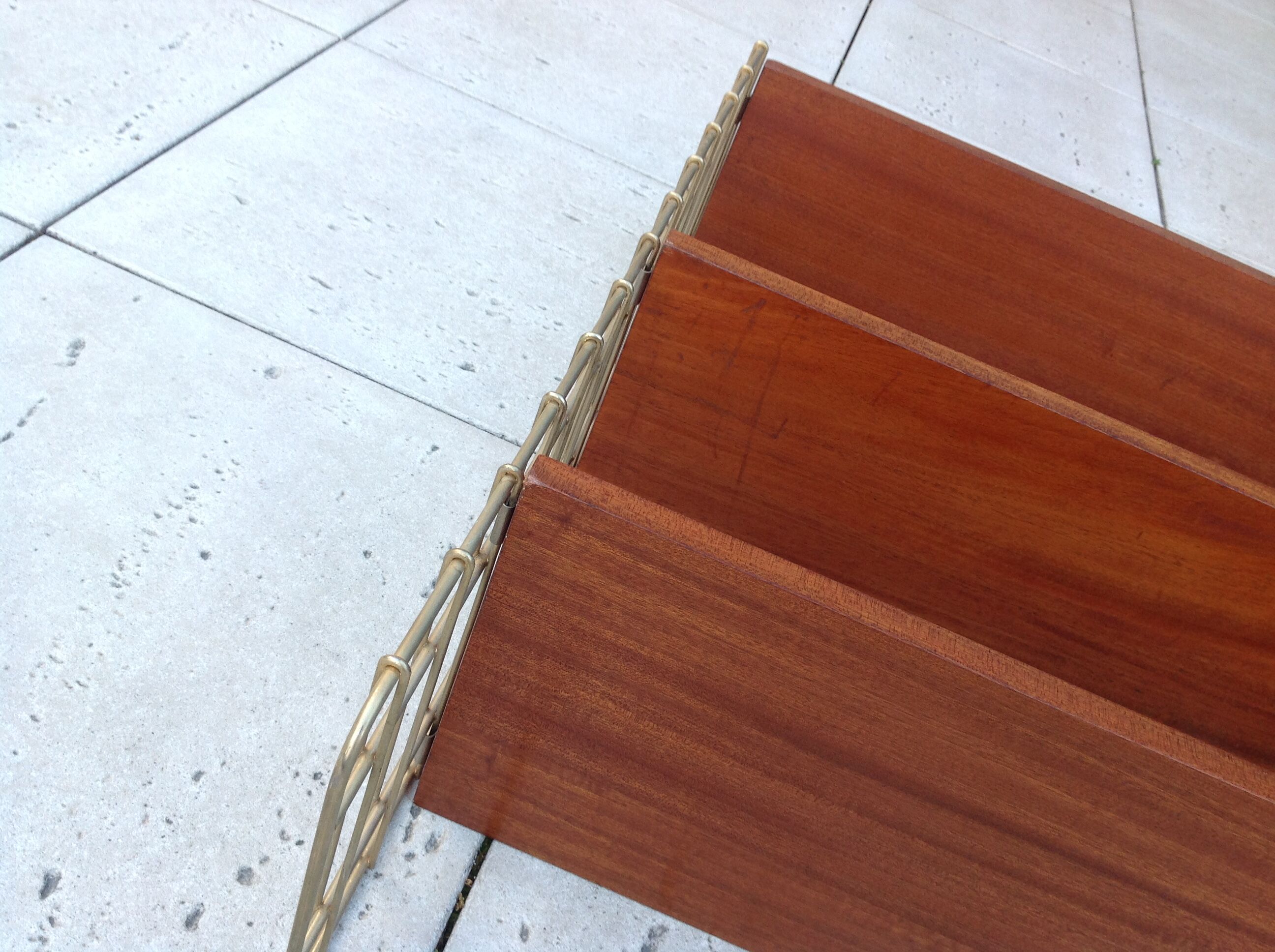 String shelf with 3 trays, vintage 60/70