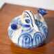 Chevrette pitcher in enamelled terracotta, terracotta gargoulette, folk art pottery, decoration