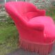 Napoleon III red velvet bench
