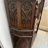 Pair of Gothic style cabinets in dark oak from the 19th century.