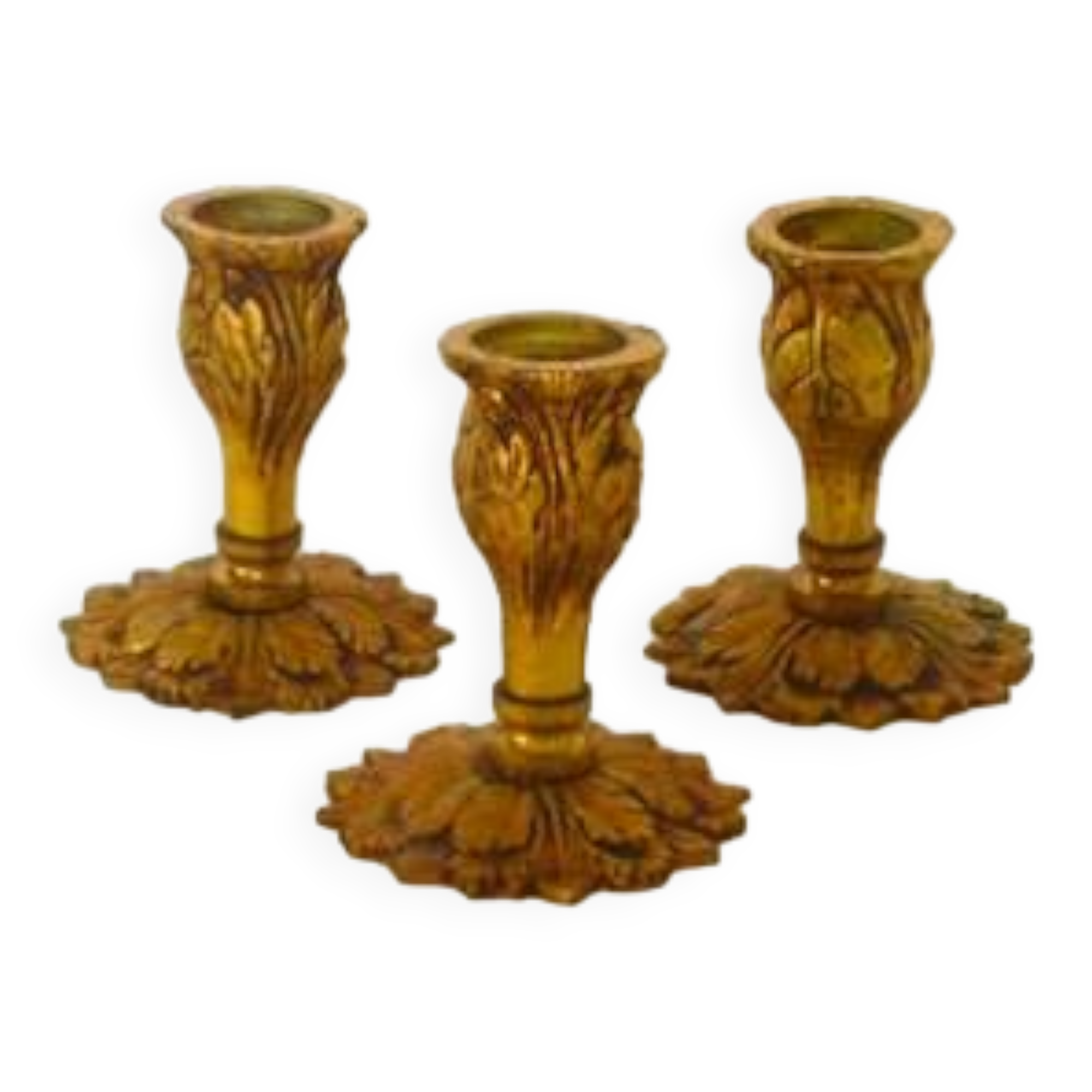 Trio de bougeoirs en bronze