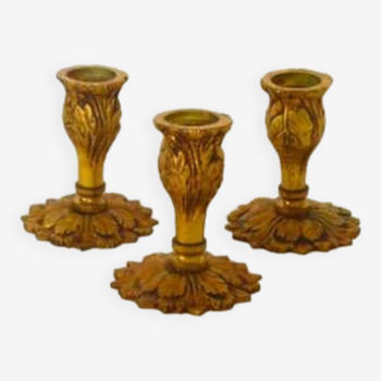 Trio de bougeoirs en bronze