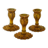 Trio de bougeoirs en bronze