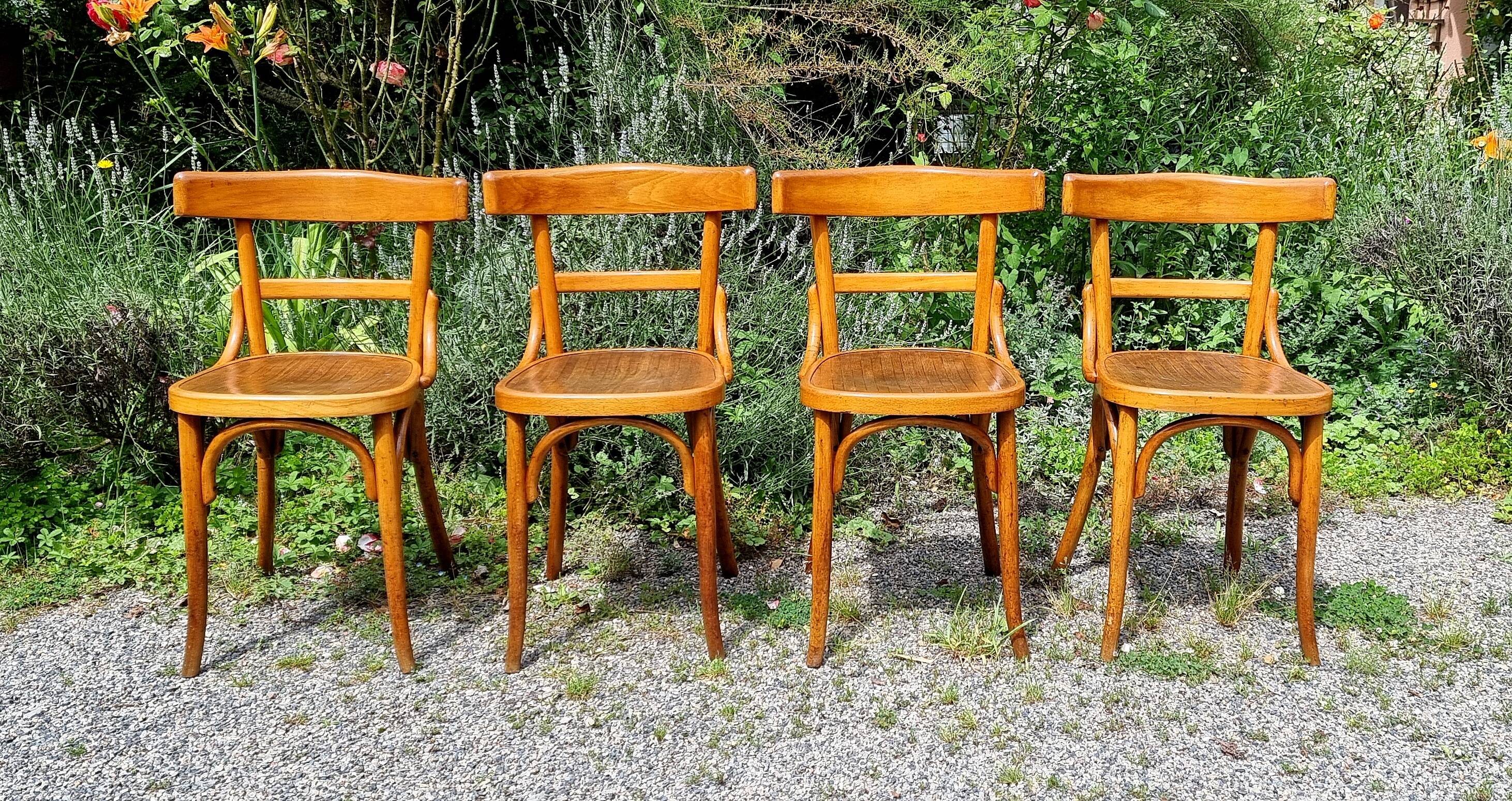 4 Fischel Wissembourg bistro chairs from the 1930s