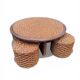 Coffee table and 4 stools in the style of Audoux & Minet.