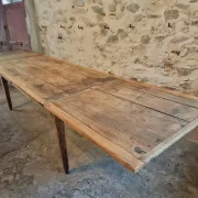 19th Century French Farmhouse Table in Chestnut Wood, Extendable to 365cm, Rustic Dining or Work Table
