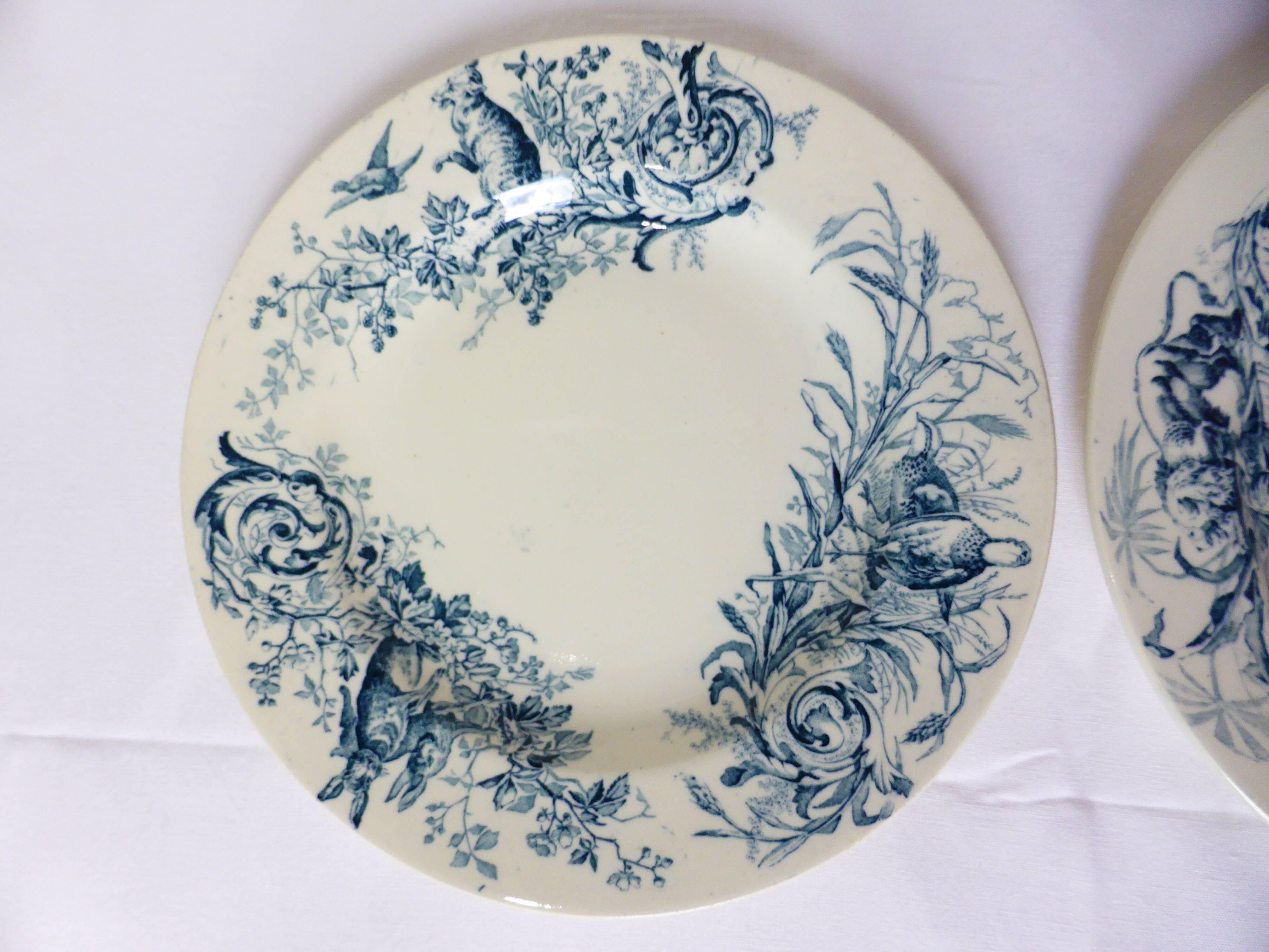 2 flat plates vintage K&G Luneville hunting model 220540