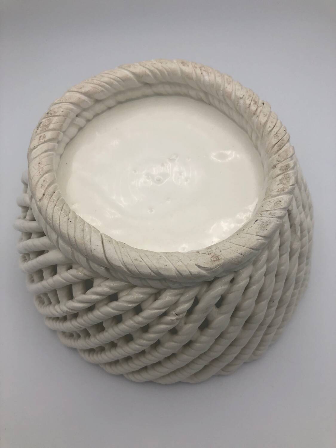 Woven ceramic basket