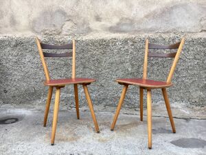 paire De chaises Bistrot Brasserie Vintage Scandinave Galette Coloré Legrand Design