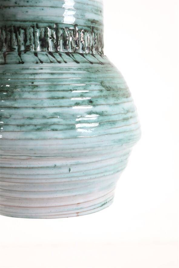 Danish mid-century ceramic vase by Ernst Nielsen / unique piece / Faxe / 1960s / 1970s