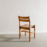 Set of 5 French Vintage Mid Century Dining Chairs in Elm, 1960s