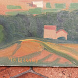 Huile sur toile signée, paysage