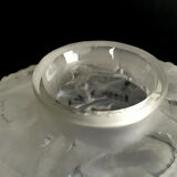 Pressed molded glass ball vase decorated with grape bunches