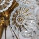 Space Age Sputnik ceiling chandelier/ceiling lamp with crystal flowers, Germany, 1970s