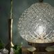 Vintage globe table lamp in moulded glass with diamond points.