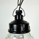 Industrial Bakelite Pendant Light with Ribbed Glass, 1970s