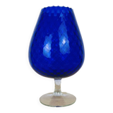 Italian Empoli vase blue glass 33 cm