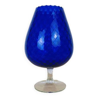 Italian Empoli vase blue glass 33 cm
