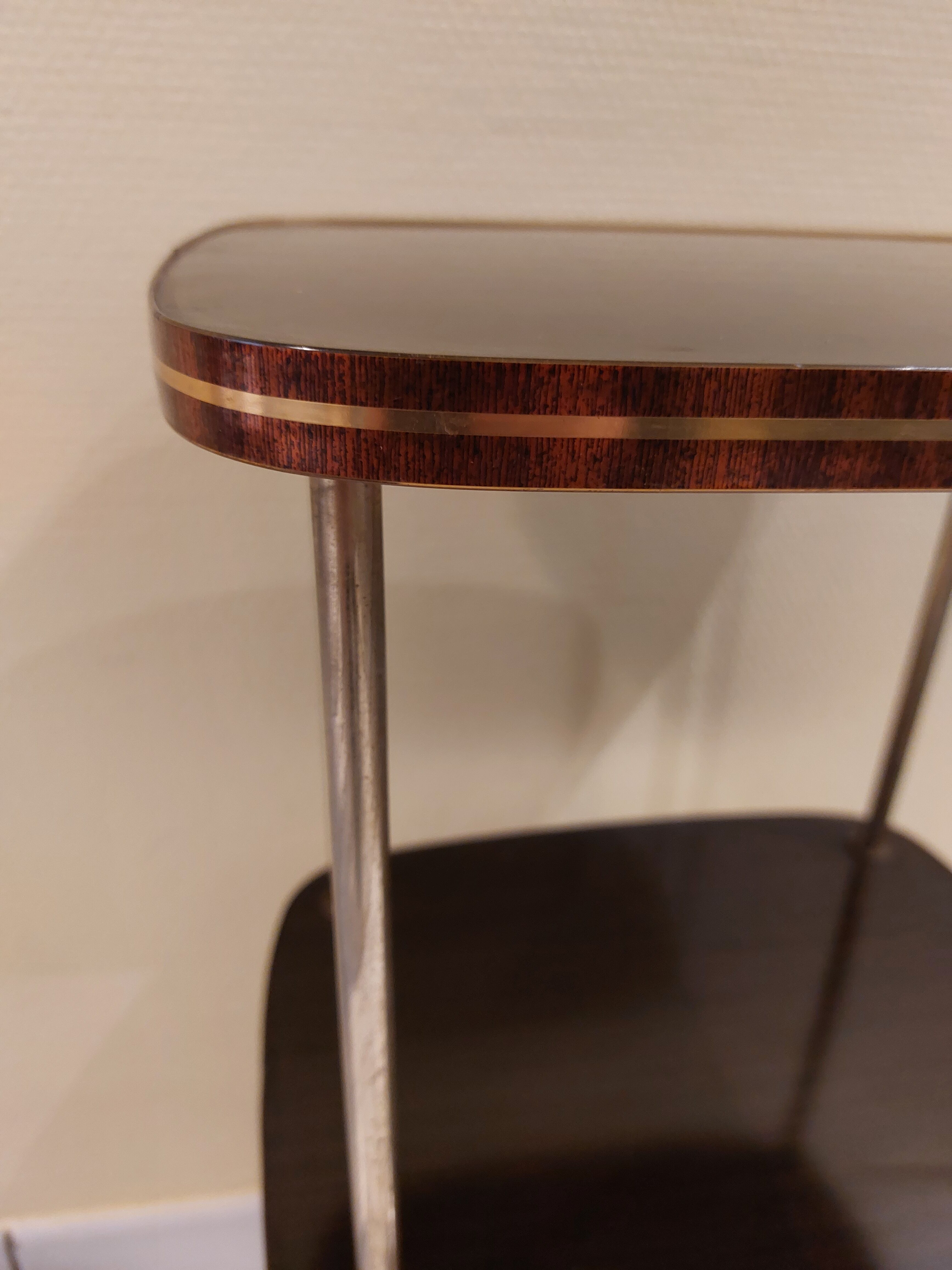 Shelf in formica and gilded metal 1960