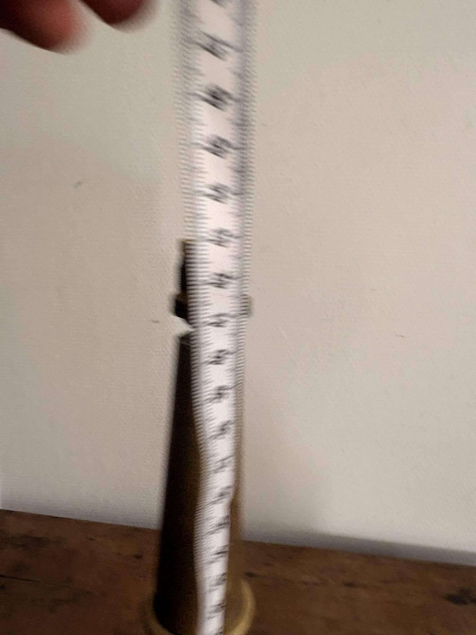 Ancien Pied Lampe Balustre Cuir Marron Gainé Dorure au Fer Année 50 70
