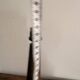 Ancien Pied Lampe Balustre Cuir Marron Gainé Dorure au Fer Année 50 70