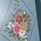 Hand-painted blue wooden tray