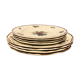 Set of 4 flat plates and 4 dessert plates Sarreguemines, Agreste service