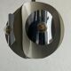 Vintage Space Age pendant  in white Steel and Chrome , 1970's Italian