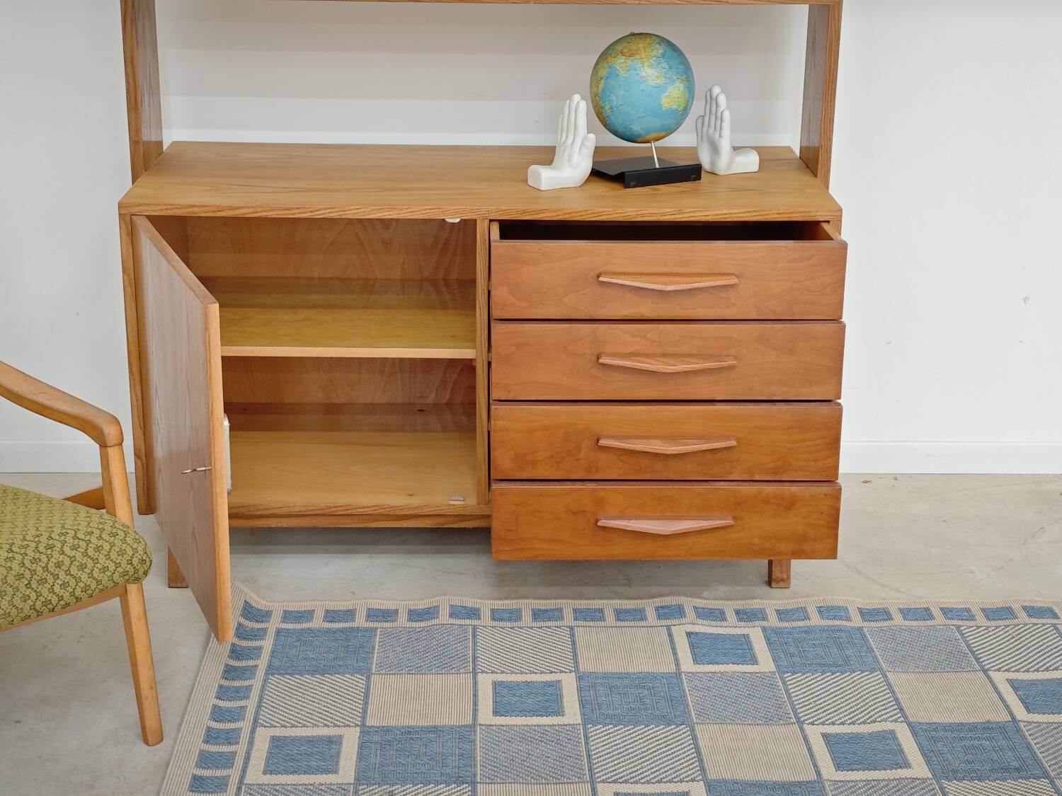 High sideboard, wooden display cabinet by Frantisek Jirak – 1960