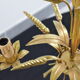3-branched vintage golden wheat chandelier