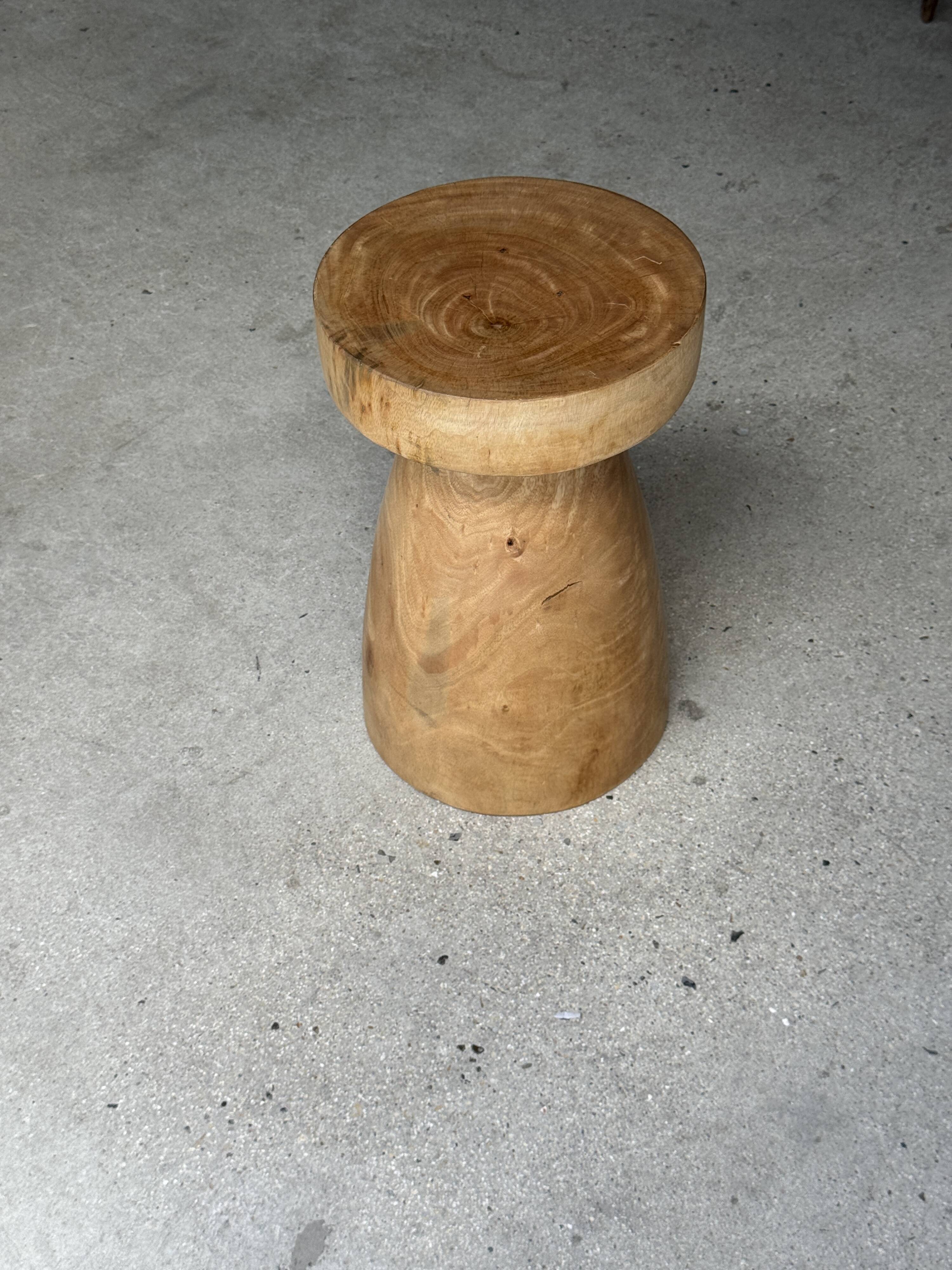 Stool, side table, end table in natural solid mango wood.