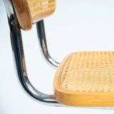 4 Bauhaus wicker chairs, in the style of Marcel Breuer, stackable