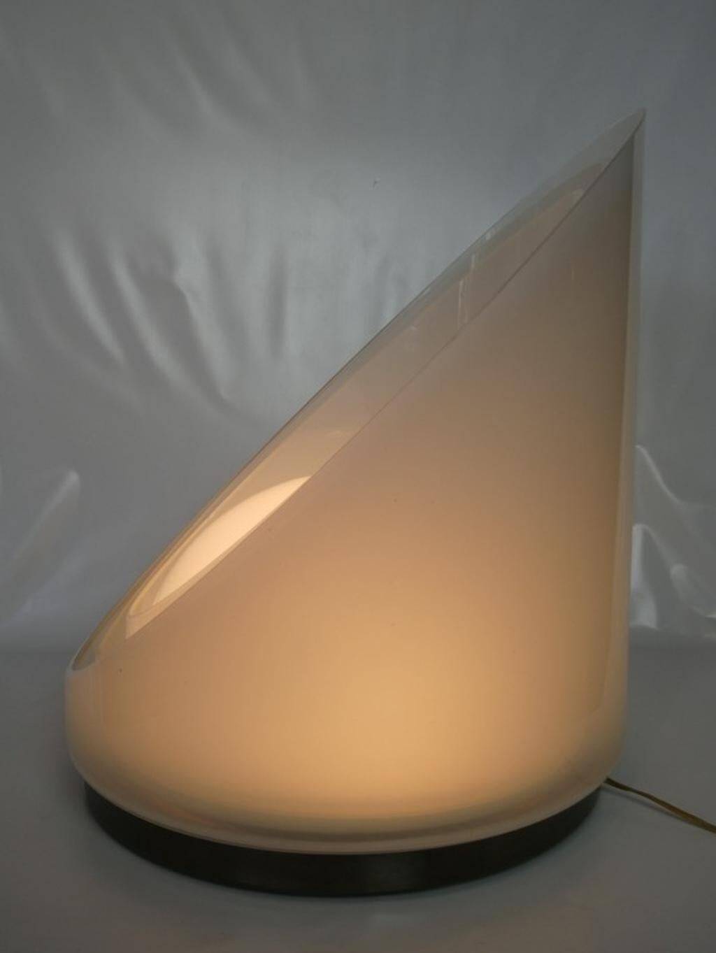 Large vintage white glass lamp model LT300 by Carlo Nason for Mazzega.