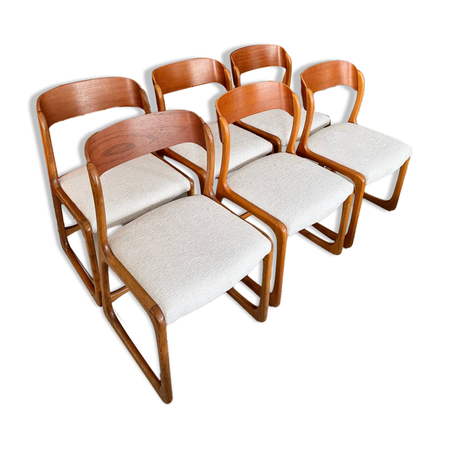 Set of 6 vintage Baumann sled chairs