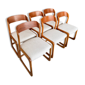 Set of 6 vintage Baumann sled chairs