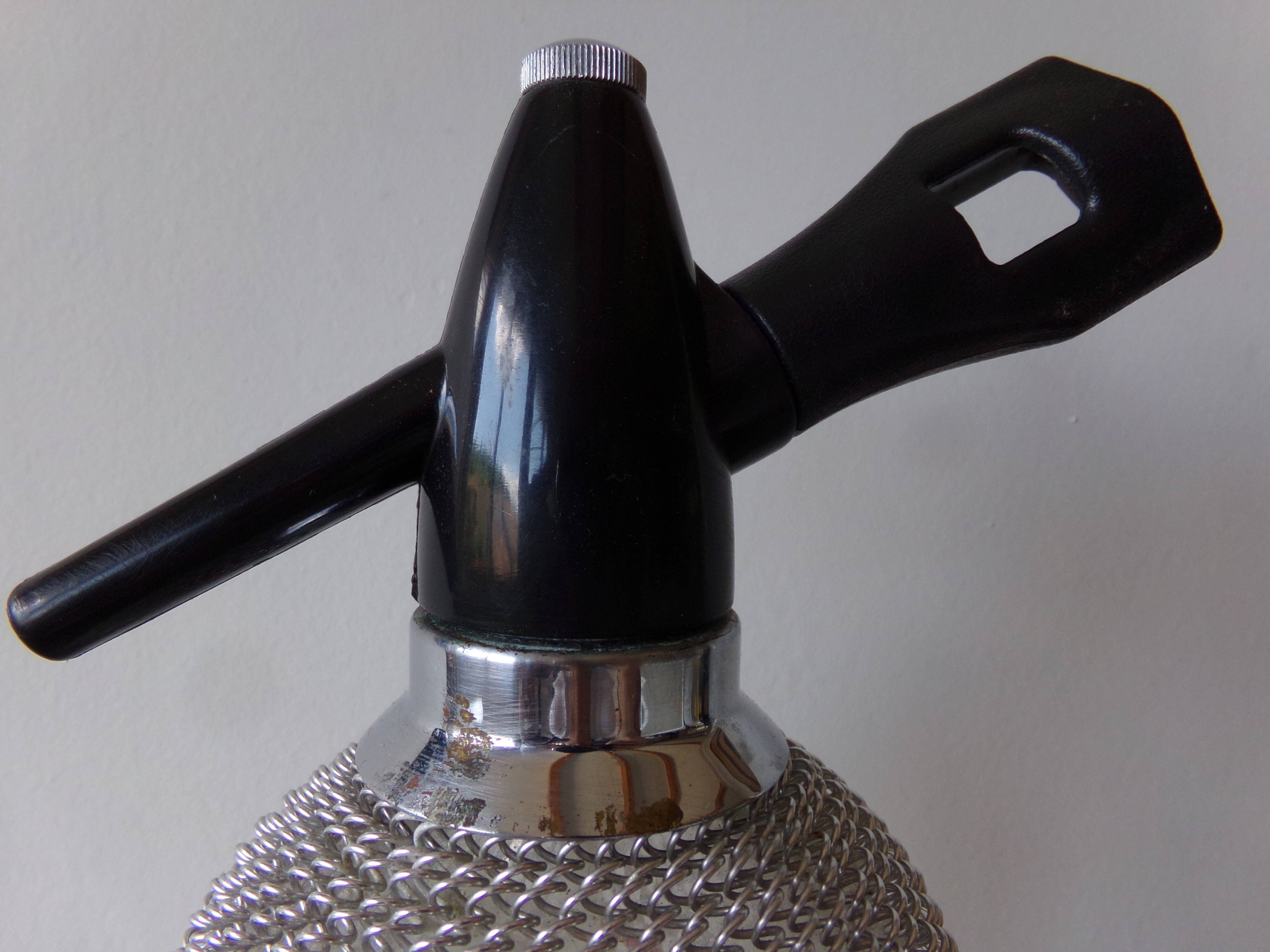 Glass Siphon and Braided Steel Mesh - Made in Czechoslovakia
