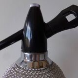 Siphon en verre et maille d'acier tressé - Fabriqué en Tchécoslovaquie