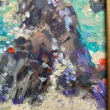 Oil painting on canvas / cardboard signed dimensions: height -37cm - width -43