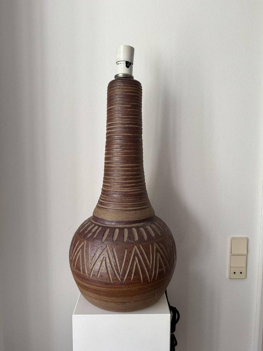 XXL Danish table lamp, stoneware, unique, 1970s